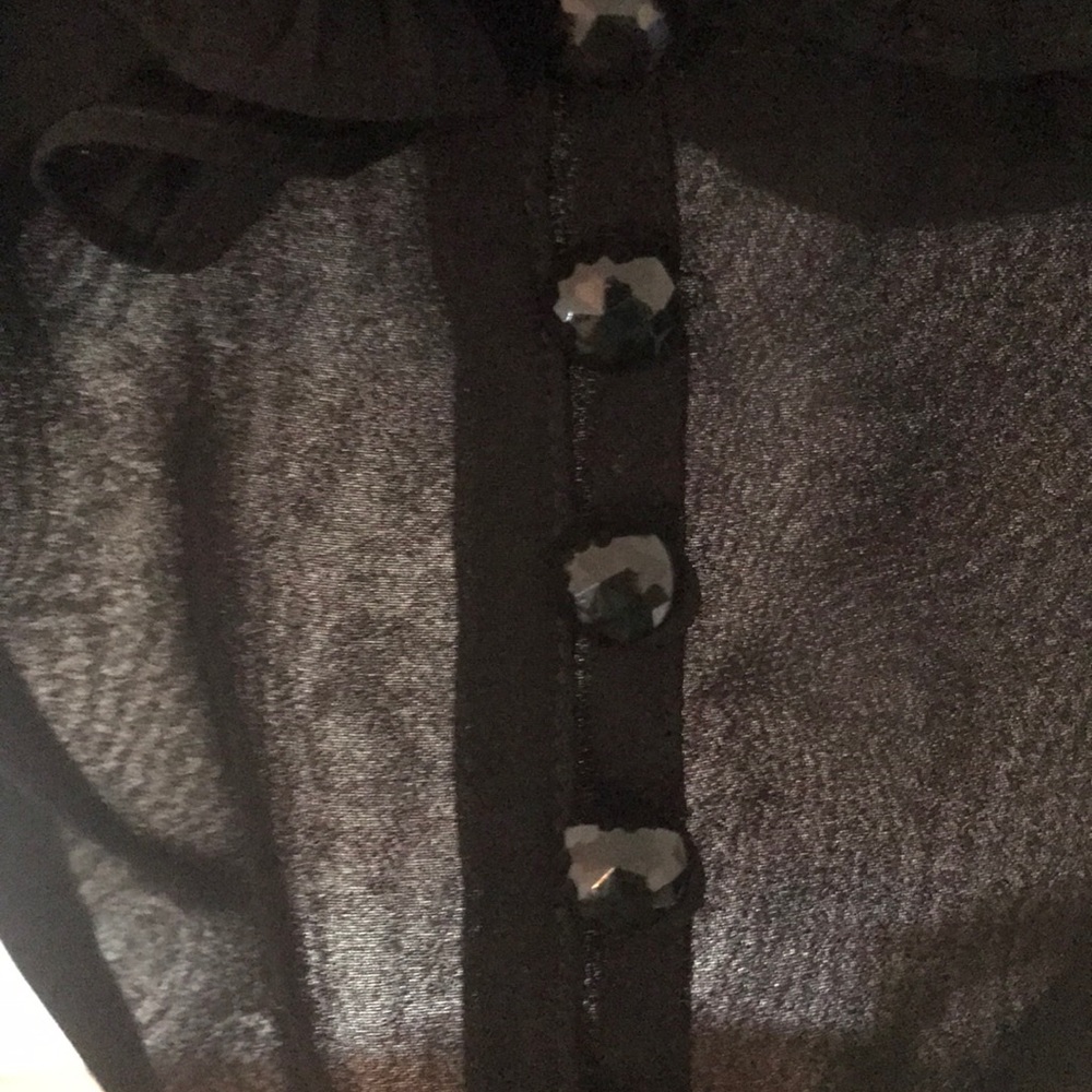 Black Sheer Ruffled Top - Picture 2 of 6